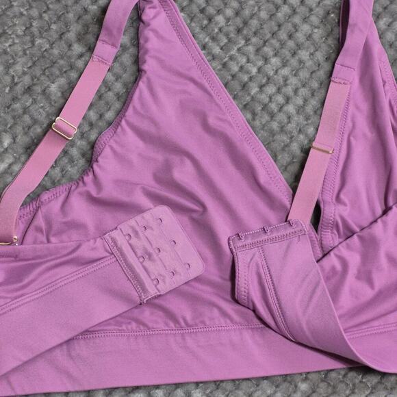 Joyspun Bralette Triangle Plunge XXL Lilac Soft Brushed Unlined Bra - Picture 4 of 5